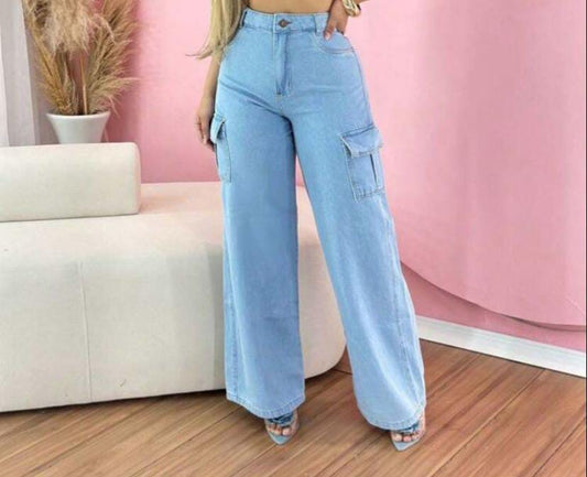 Calça Jeans Cargo